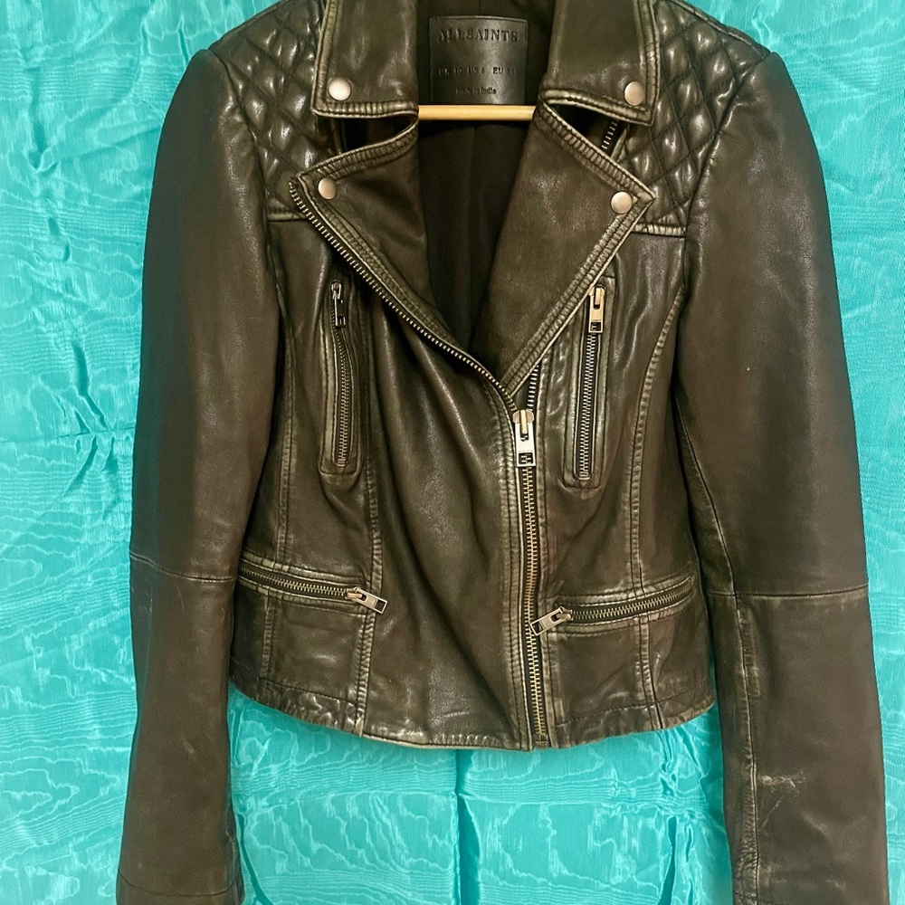 All Saints black Leather Jacket